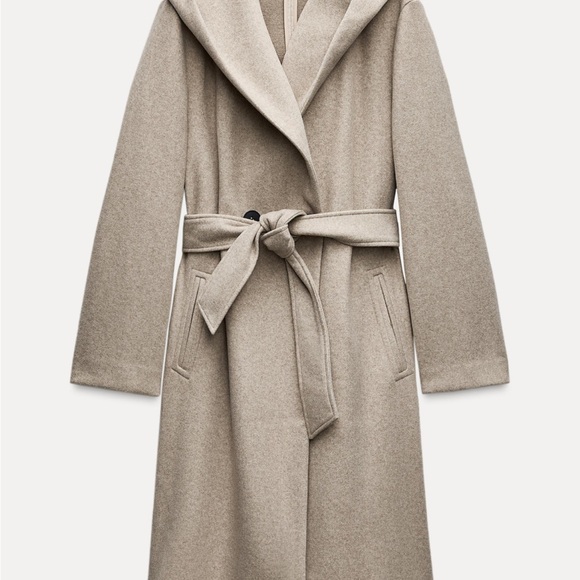 Zara Jackets & Blazers - Zara Tan Coat with Belt